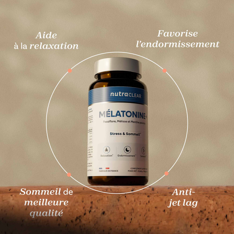 Mélatonine + - Stress & Sommeil - Nutraclear Mélatonine + - Stress & Sommeil - Nutraclear